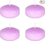 Mega Candles 4 pcs Unscented Lavender Floating Candles, Hand Poured Wax Candle 2 Inch Diameter, Home Décor, Wedding Receptions, Centerpieces, Occasions, Events, Festivities, Meditations, Spas
