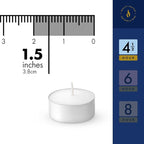 Lerner Tealight Candles, 100 Count| 4.5 Hours Long-Burning White Tea Light Candles| Non-Toxic, Smokeless & Soot-Free Tea Light Warmer Candles | Unscented Party, Décor, Shabbat Tea Candles