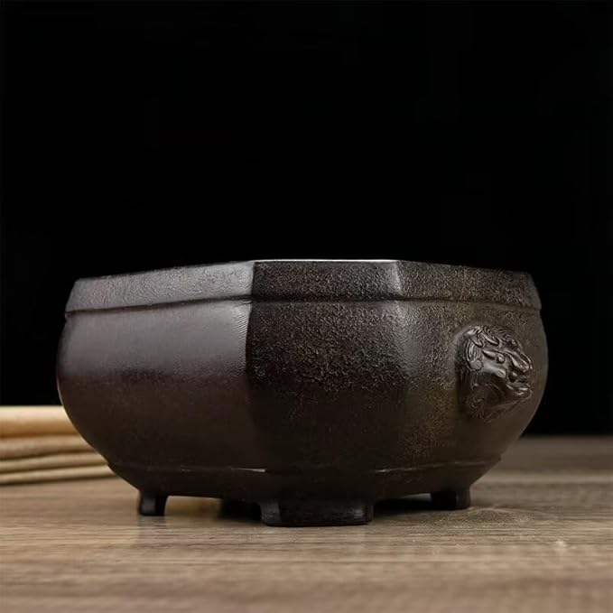 Incense Burner Chinese Incense Holder Brass Incense Burner Zen Copper Incense Burner Antique Style Home Office Fengshui Decor 7.7 * 6.5 * 3.5IN 5.5LB