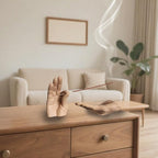 Hand Statues Incense Holder - Incense Burner Ash Catcher, Handcrafted Incense Stick Holder with Ash Catcher, Artisan Incense Burner for Meditation & Yoga (Yellow)