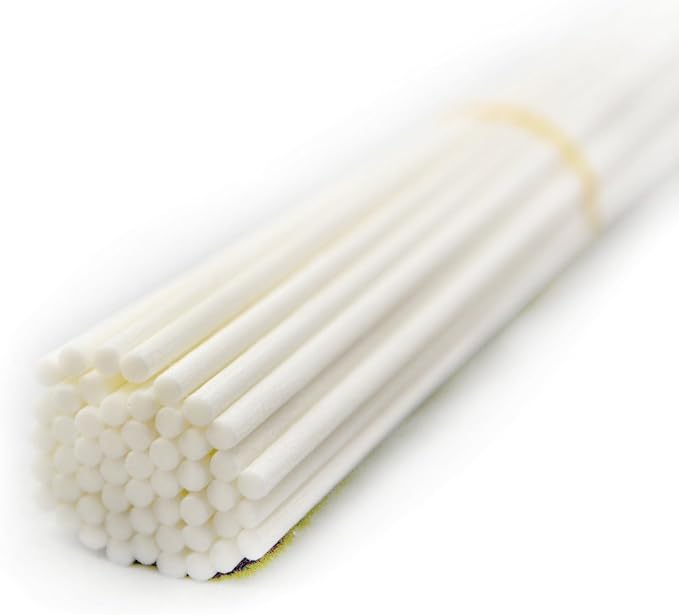50 Pieces Fiber Reed Diffuser Replacement Refill Sticks for Aroma Fragrance (White, 12" x4mm)