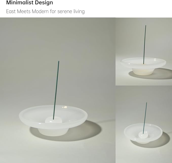 Handcrafted Liuli Glass & Jade Incense Holder – Artisan Minimalist Burner for Sticks, Meditation, Zen Aesthetic & Elegant Home Décor