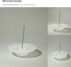 Handcrafted Liuli Glass & Jade Incense Holder – Artisan Minimalist Burner for Sticks, Meditation, Zen Aesthetic & Elegant Home Décor