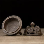 Incense Burner Chinese Incense Holder Brass Incense Burner Zen Copper Incense Burner Antique Style Home Office Fengshui Decor 3 * 3 * 3.4IN 0.8LB