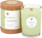 Root Candles Seeking Balance Wood Wick Spa Candle Aromatherapy Candles, 6.5-Ounce, Relieve: Eucalyptus Menthol