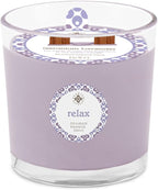 Root Candles Seeking Balance Wood Wick Spa Candle Aromatherapy Candles, 12-Ounce, Relax: Geranium Lavender