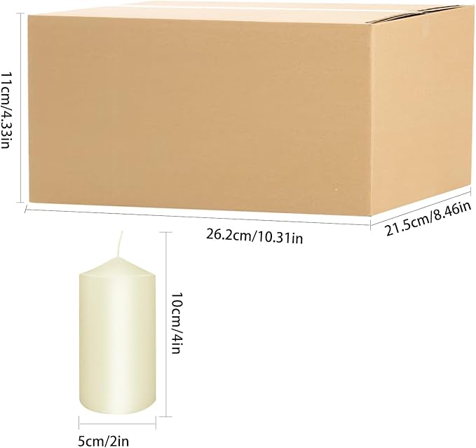 Set of 20 | 2-Inch Wide x 4-Inch Tall Ivory Pillar Candles -Unscented Smokeless Pillar Candles Perfect for Home, Weddings, and Special Events - Timeless Ivory Finish.
