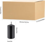 2"x4" High Black Pillar Candles, Set of 20 Unscented. Bulk Buy. Ideal for Halloween, Wedding, Emergency Lanterns, Household, Wedding and Home Décor Candlesticks