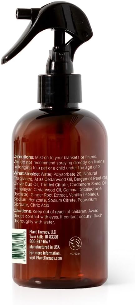 Plant Therapy Clove & Pear Fall Linen Spray 8 oz A Fun, Feel-Good Scent with Fall Flair, Adds Cozy Charm & Cheerful Vibes, Perfect for Spritzing Linens, Curtains, and Cozy Corners