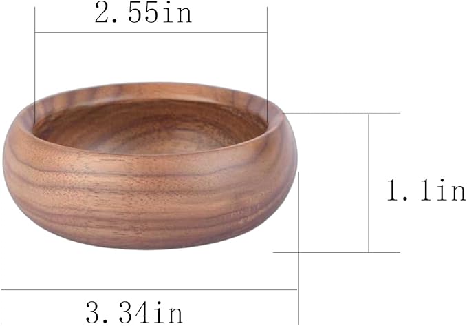 Black Walnut Incense Holder with 3-Hole Brass Plug, Traditional Bowl Design