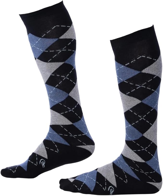 Pierre Henry Over the Calf Socks for Men (3 pairs) | Cotton Over the Calf Dress Socks | Long Socks Designed to Stay up 12+ hr