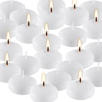 50 Pack of 2-Inch White Floating Candles - Ideal for Weddings, Home Décor, Spa Baths, and Romantic Settings.