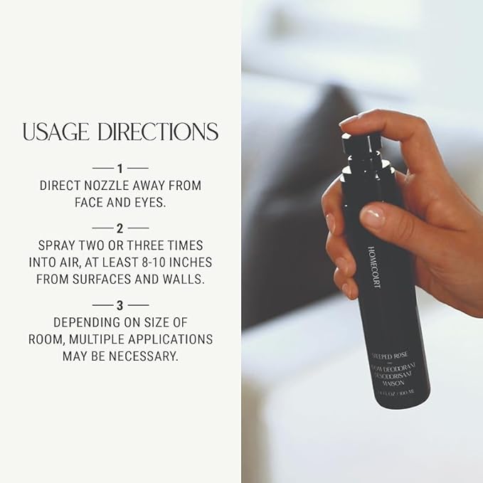 Homecourt Room Deodorant, Natural Room Spray, Fine Fragrance of Cedarwood & Leather, For Kitchen, Bathroom & more, Clean Formula, Cece, 3.4 oz