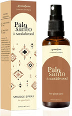 Palo Santo & Sandalwood Smudge Spray by Aromafume | 1 x 100ml / 3.38 fl oz l Aromatherapy | With Essential oils | Room Linen Spray | Natural Air freshners for home | Spiritual Meditation Accessories