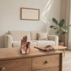 Hand Statues Incense Holder - Incense Burner Ash Catcher, Handcrafted Incense Stick Holder with Ash Catcher, Artisan Incense Burner for Meditation & Yoga (Brown)