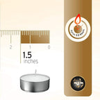 L'ner Tea Lights Candles - Pack of 300 White Unscented Candle Lights with 3.5 Hour Burning Time - Tea Candles for Wedding, Home, Parties, and Special Occasions