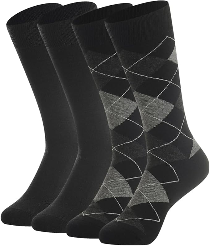BISOUSOX Merino Wool Socks for Men, Thin Wool Socks Mens Black Dress Sock Crew Calf Long Tube Boot Size 9-12
