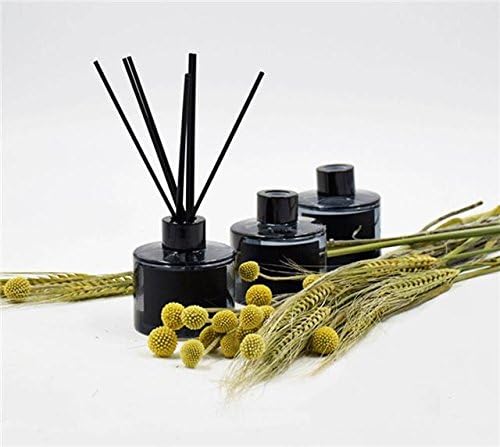 Resafy Reed Diffuser Sticks, Jecnovo Pack of 100 Fiber Sticks with Handmade Linen Bag, Safe and Non-Toxic, 9 Inches Long 3mm Diameter Aromatherapy Diffusers for Home, Spa and Office(Black)