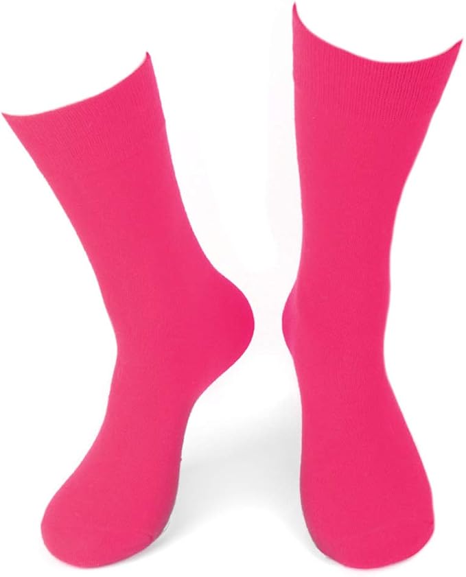 Feraricci Solid Color Casual Dress Socks for Men - Colorful & Comfortable Crew Socks