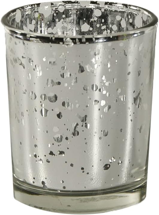 Mister Candle - Citronella Scented Silver Mercury Filled Glass Votive Candles Jar with Soy Wax, Perfect Home Decoration, Wedding Favors Hand Poured in USA (Set of 12) (Citronella)