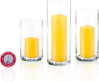 yummi Set of 36 Slim Pillars and Cylinder Vases - Bright Yellow