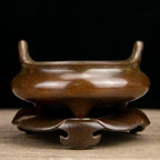 Copper Incense Burner Chinese Brass Incense Burner Kit Traditional Zen Incense Burner Antique Style Office Yoga Home Decor 5.3 * 3.9 * 5.7IN 6.2LB