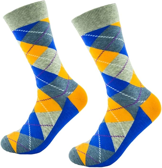 DRASEX Men's Dress Socks Funky Colorful Pattern Cotton Novelty Casual Crew Socks