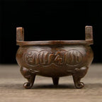 Incense Burner Chinese Incense Holder Brass Incense Burner Zen Copper Incense Burner Antique Style Home Office Fengshui Decor 3 * 3 * 2.4IN 0.6LB
