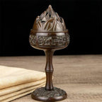 Copper Incense Burner Chinese Brass Incense Burner Kit Traditional Zen Incense Burner Antique Style Office Yoga Home Decor 3 * 3 * 7.1IN 1.3LB