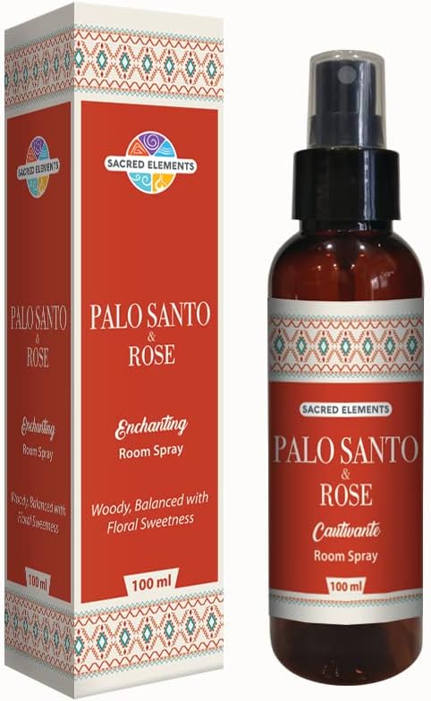 Sacred Element's Palo Santo & Rose Room Spray | Natural Purifying Mist for Energy Clearing, Negativity Release, Spiritual Balance & Aromatherapy | 3.38 Fl Oz / 100ml Non-Toxic Air Freshener