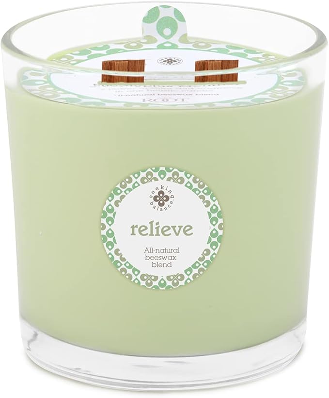 Root Candles Seeking Balance Wood Wick Spa Candle Aromatherapy Candles, 12-Ounce, Relieve: Eucalyptus & Menthol