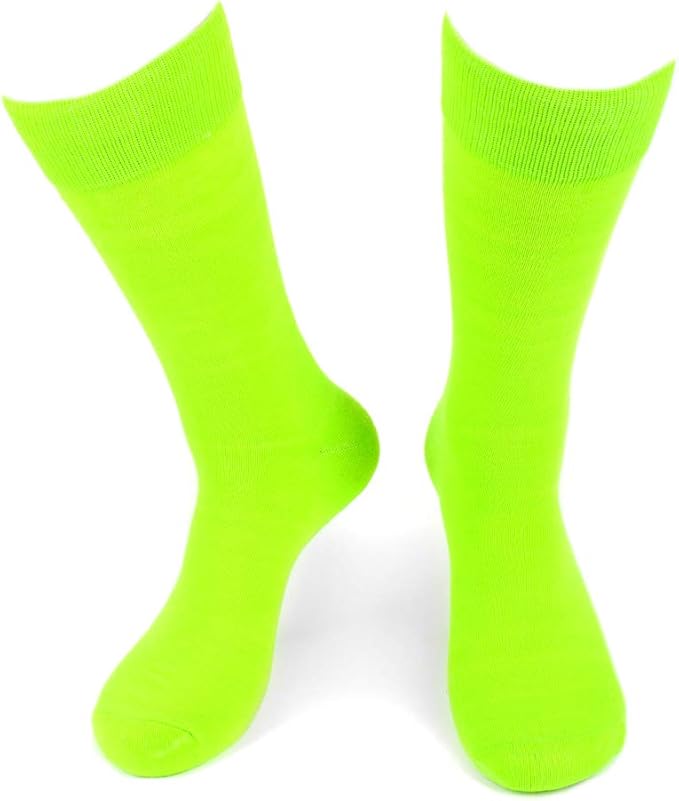 Feraricci Solid Color Casual Dress Socks for Men - Colorful & Comfortable Crew Socks