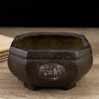 Incense Burner Chinese Incense Holder Brass Incense Burner Zen Copper Incense Burner Antique Style Home Office Fengshui Decor 7.7 * 6.5 * 3.5IN 5.5LB