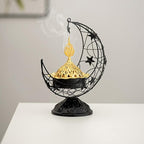 Metal Greek Incense Burner Antique Arabic Incense Censer Pot Metal Candlestick Candle Stand Incense Bowl for Aromatherapy Yoga Spa Home Decor (Black)