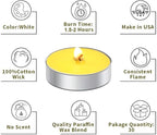 Tea Candles Wedding Party and Home Decoration Votive Parties Tealight Small Wishing Bulk 10 Pack with 1.5-2 Hours Extended Burn Time Mini for Birthday Halloween Emergency Family Gathering(Huang)