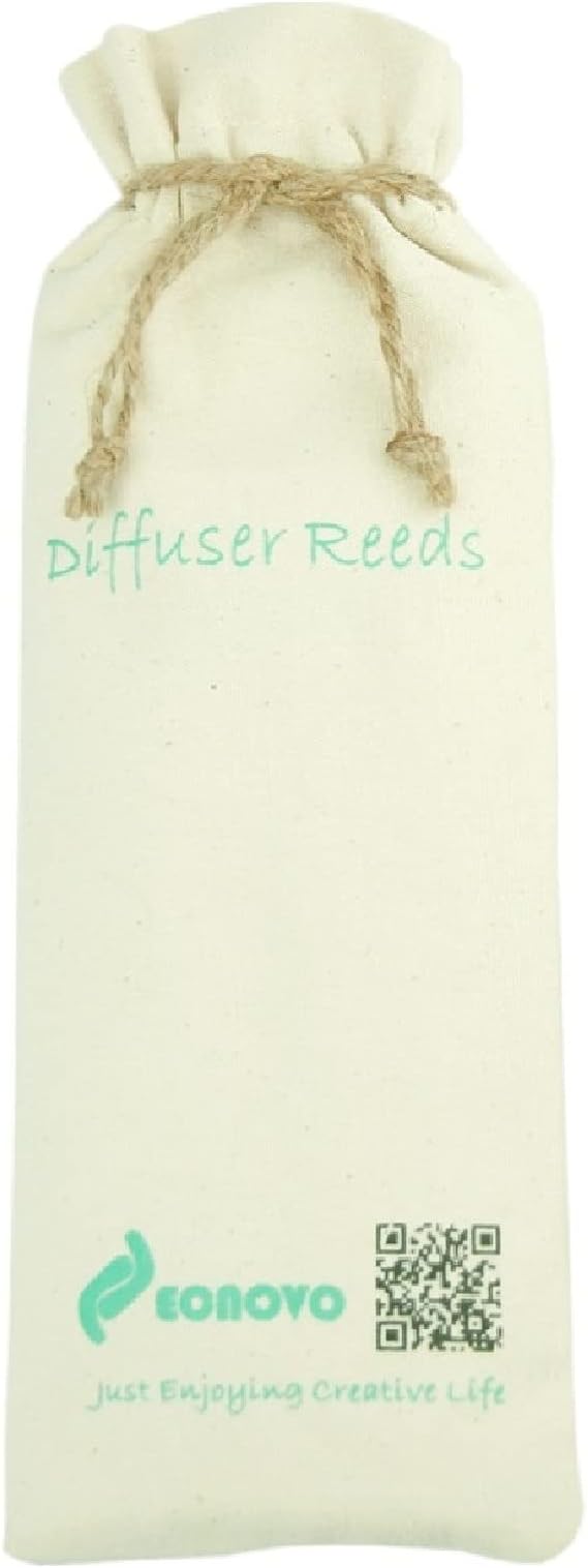 Resafy Reed Diffuser Sticks, Jecnovo Pack of 100 Fiber Sticks with Handmade Linen Bag, Safe and Non-Toxic, 9 Inches Long 3mm Diameter Aromatherapy Diffusers for Home, Spa and Office(Blue)