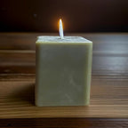 Candlestock Real Bayberry Square Votive Candle Pack - Pure Bayberry & Beeswax Blend - Pack of 4 Natural Square Votive Candles - No Fragrance Added