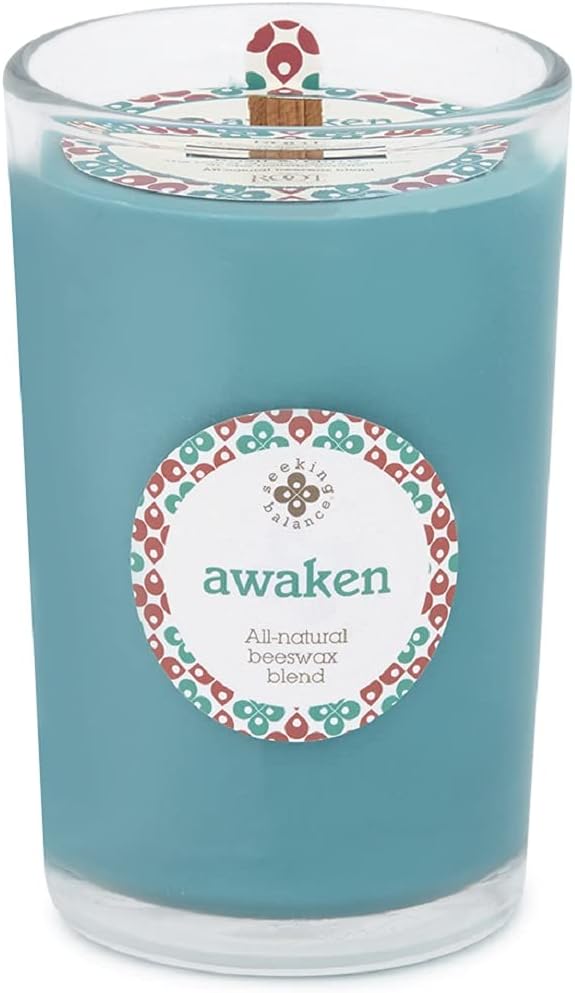 Root Candles Seeking Balance Wood Wick Spa Candle Aromatherapy Candles, 8-Ounce, Awaken: Basil & Lime
