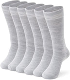 LIXIA Men's Thin Merino Wool Socks, Cozy Winter Warm Breathable Mid-calf Casual Dress Liners 3/6 Pairs Pack