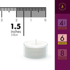 Lerner Tealight Candles in Clear Cups, 50 Count| 6 Hours Long-Burning White Tea Light Candles| Non-Toxic, Smokeless & Soot-Free Tea Light Warmer Candles | Unscented Party, Décor, Shabbat Tea Candles