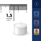 Lerner Tealight Candles, 50 Count| 8 Hours Long-Burning White Tea Light Candles| Non-Toxic, Smokeless & Soot-Free Tea Light Warmer Candles | Unscented Party, Décor, Shabbat Tea Candles