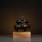 Copper Incense Burner Chinese Brass Incense Burner Kit Traditional Zen Incense Burner Antique Style Office Yoga Home Decor 5.7 * 3.9 * 3.7IN 2.7LB