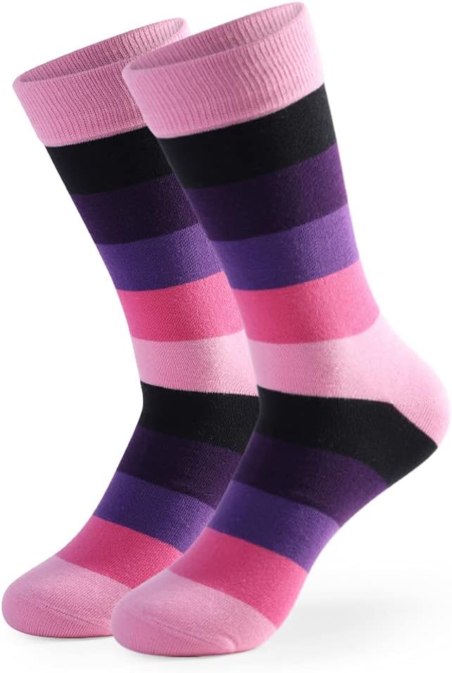 DRASEX Men's Dress Socks Funky Colorful Pattern Cotton Novelty Casual Crew Socks