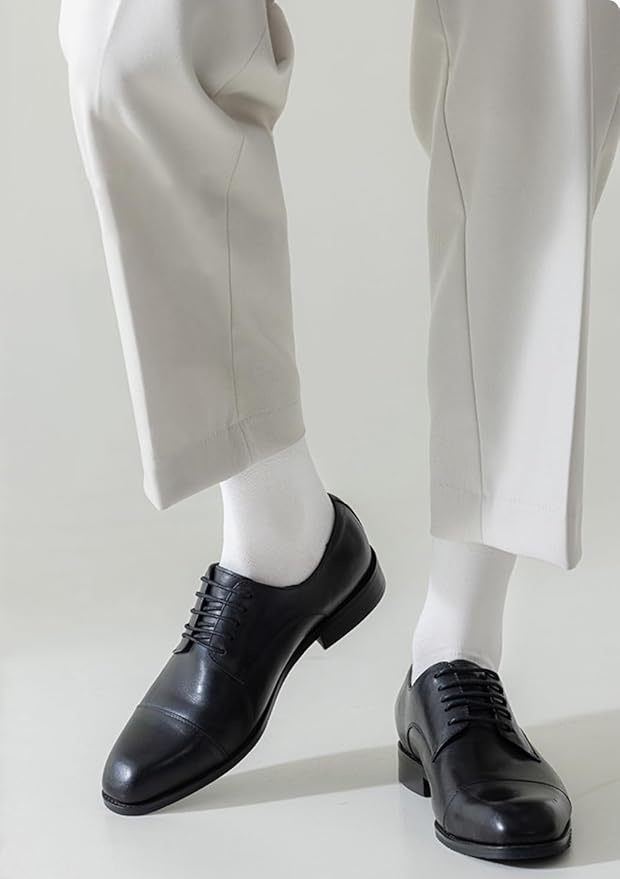 Men's Dress Socks 5 Pairs Mens Cotton Calf Business Formal Socks Soft Breathable Athletic Long Crew Casual Socks