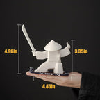 EAEMDY Samurai Figure Figurine Japanese Warrior Statue Decor for Table Room, Incense Holder for Stick Burner Incense Stick Holder, Kongfu Tea Pet Decoration (1.White B+C)