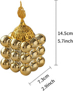 Ceramic Cube Golden Incense Burner Handheld Eid Incense Burner Middle East Arabian Festival Incense Holder Home Decoration Ornament Aromatherapy Furnace (Gold)