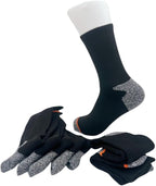 Aeonrow 5-Pairs Men's Weatherproof Vintage Outdoor Wool Blend Crew Calf Socks, Black, 6-12