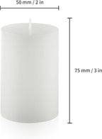 Housecret 25 Pack 2" D x 3" H (20 Hour Burn Time) White Unscented Pillar Votive Candles, Hand Poured Wax Candle Ideal Gifts for Weddings Birthdays Christmas Holidays Party