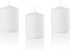 3 X 4 Inch Pillar Candles Set of 12 Bulk Event Pack Round Unscented Premium Wax White Pillar Candles for Wedding, Spa, Party, Birthday, Holiday, Bath, Home Decor (3X4 White)