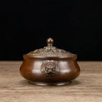 Copper Incense Burner Chinese Brass Incense Burner Kit Traditional Zen Incense Burner Antique Style Office Yoga Home Decor 4.5 * 3.7 * 3IN 1.5LB